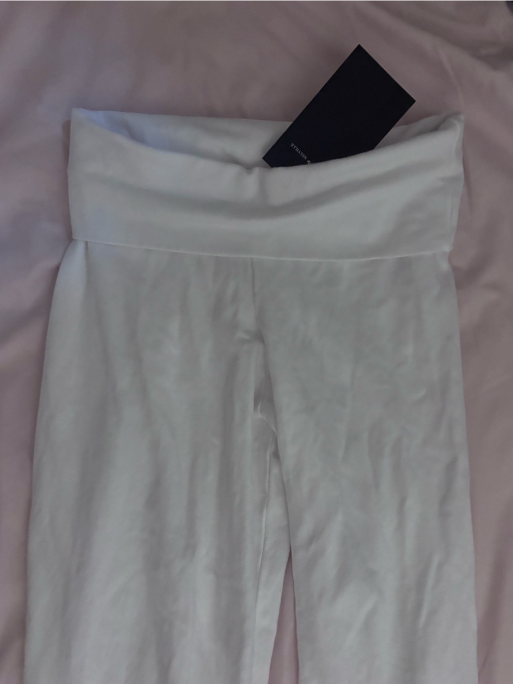 BNWT Brandy Melville White Priscilla Foldover Leggings